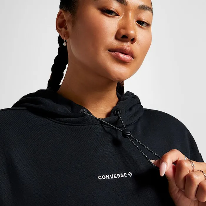 Converse Jackets and Sweatshirts Wordmark Pullover Hoodie Converse Black 8211 Women