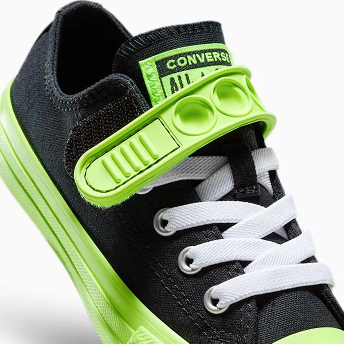Converse Low Top Chuck Taylor All Star Bubble Strap EasyOn Hyper Brights Blackslime Lightwhite 8211 Kids