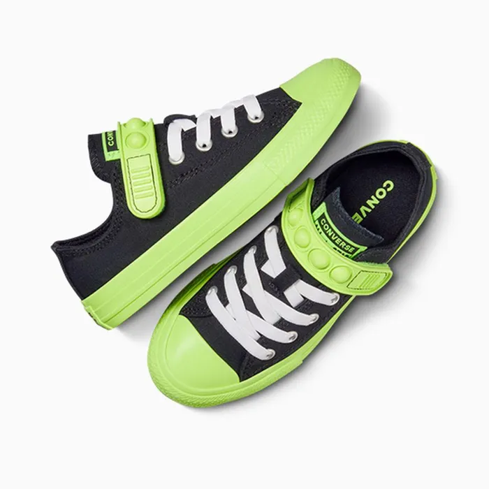 Converse Low Top Chuck Taylor All Star Bubble Strap EasyOn Hyper Brights Blackslime Lightwhite 8211 Kids