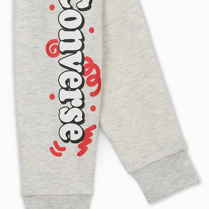 Converse Pants and Shorts Squiggle TShirt and Joggers Set Grey Heather 8211 Kids