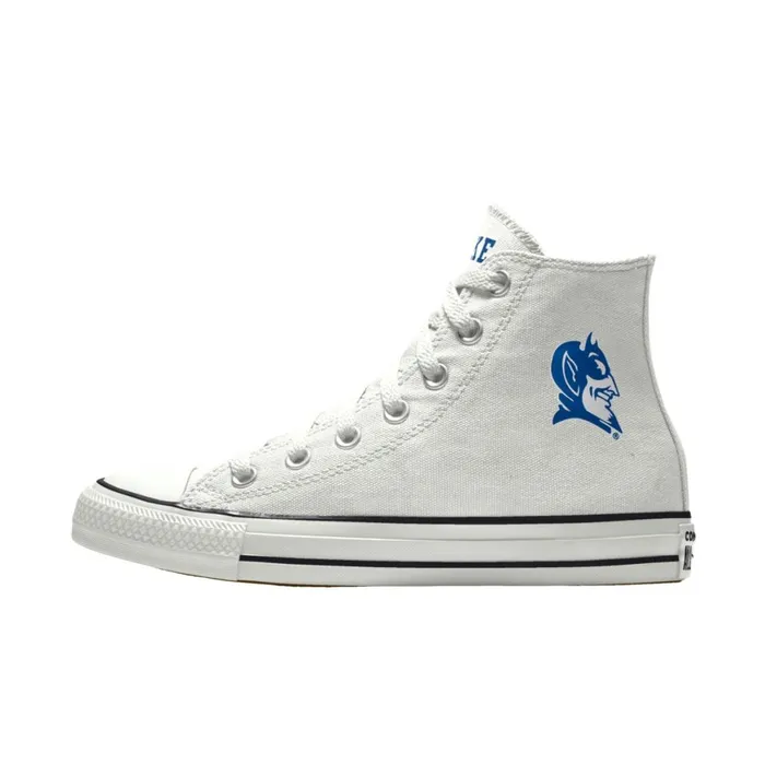 Converse Wide Width Chuck Taylor All Star Duke University High Top Selected Color White 8211 WomenMen Converse Wide Width Chuck Taylor All Star Duke University High Top Selected Color White 8211 WomenMen