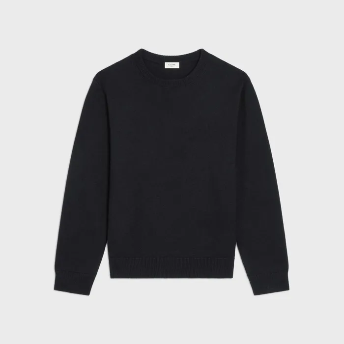 Crew Neck Sweater In Heritage Cashmere Black Men CELINE KNITWEAR
