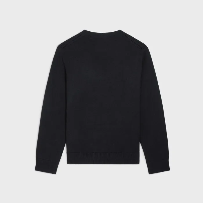 Crew Neck Sweater In Heritage Cashmere Black Men CELINE KNITWEAR