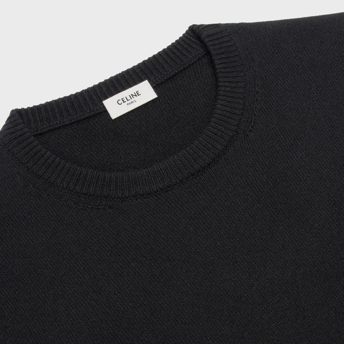 Crew Neck Sweater In Heritage Cashmere Black Men CELINE KNITWEAR