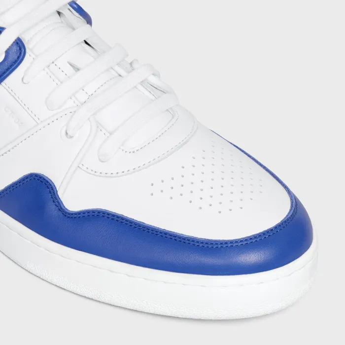 Ct04 Celine Trainer Low LaceUp Sneaker In Calfskin Optic Whiteblue Men CELINE SNEAKERS