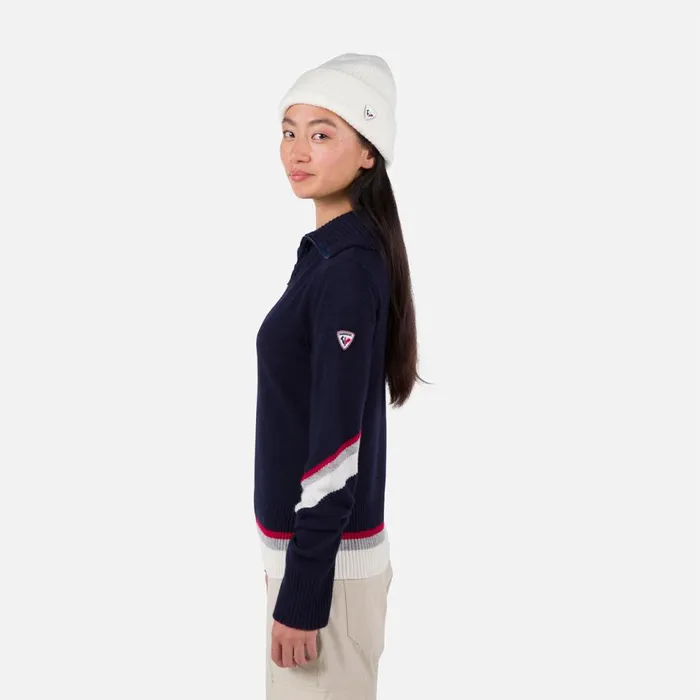 Damen Sweatshirts Und Pullover Rossignol Damenpullover Mit Halblangem Reiverschluss Alpine Darknavy715