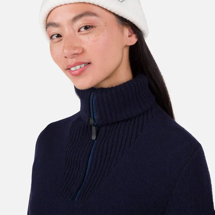 Damen Sweatshirts Und Pullover Rossignol Damenpullover Mit Halblangem Reiverschluss Alpine Darknavy715