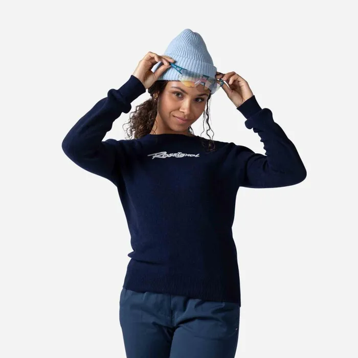 Damen Sweatshirts Und Pullover Rossignol Signature Damenstrickpullover Darknavy715