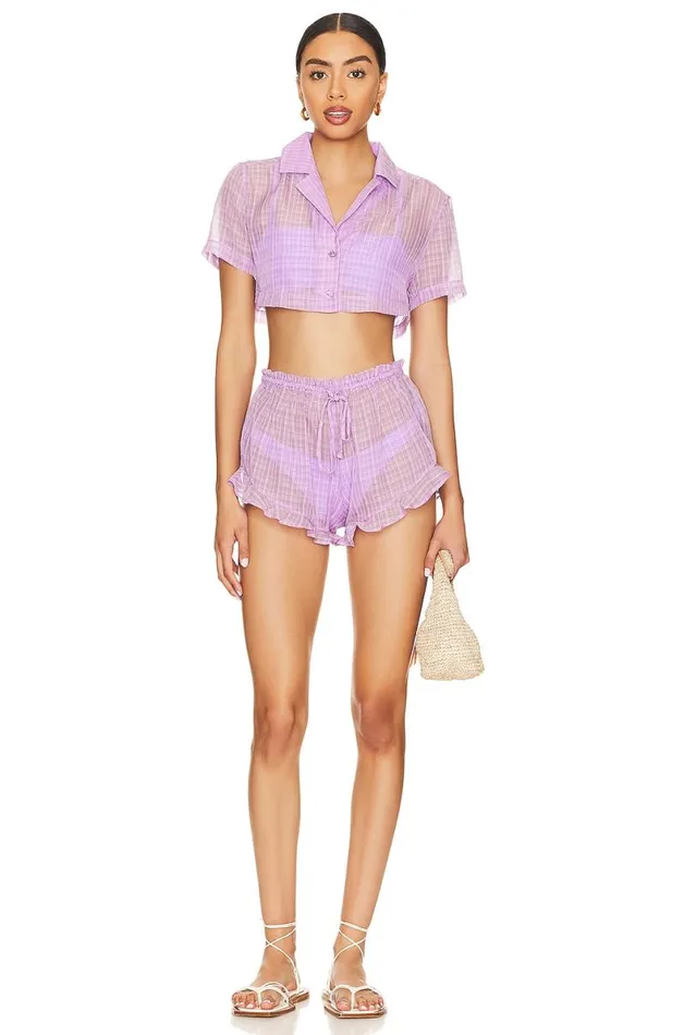 Daydreamer Crop Top Lilac Women Lovers and Friends Tops