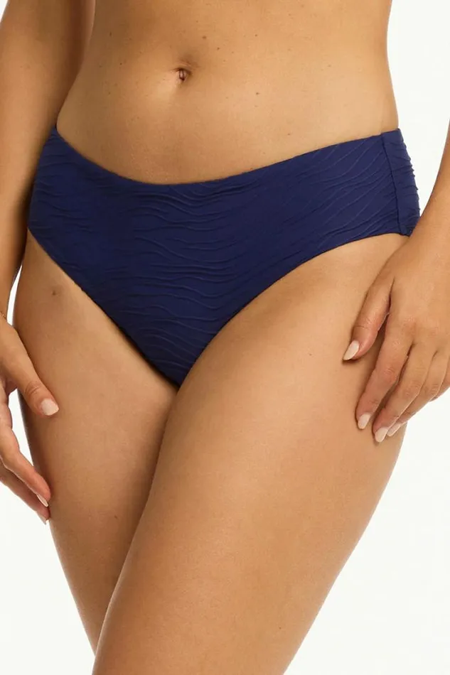 De Soleil Mid Bikini Pant De Soleil French Navy Women Sea Level Bottoms