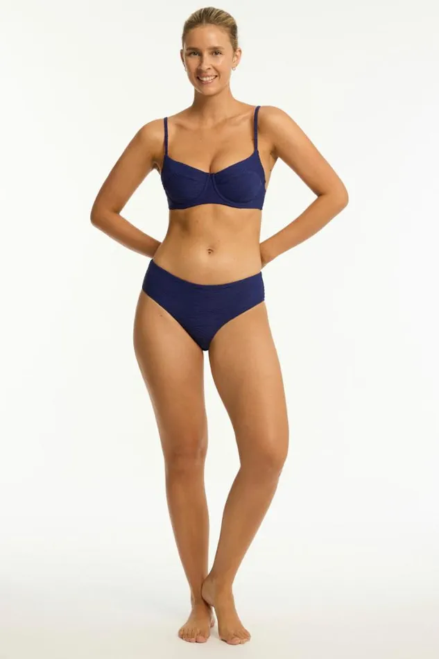 De Soleil Mid Bikini Pant De Soleil French Navy Women Sea Level Bottoms
