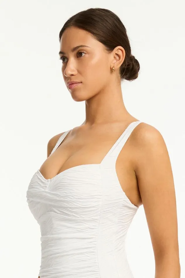 De Soleil Twist Front One Piece De Soleil White Women Sea Level One Pieces