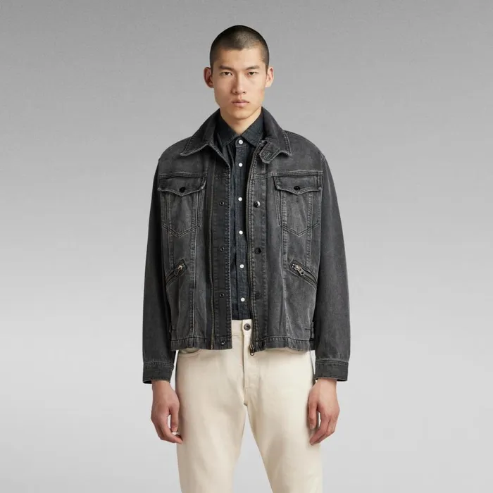 Denim Jackets MenWomen GStar RAW Unisex Flight Combat Jacket Worn In Tin
