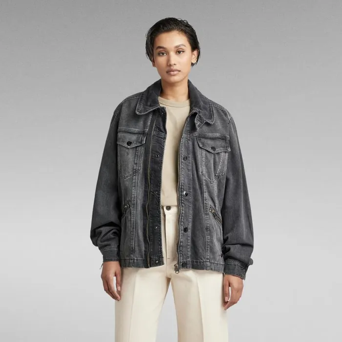 Denim Jackets MenWomen GStar RAW Unisex Flight Combat Jacket Worn In Tin