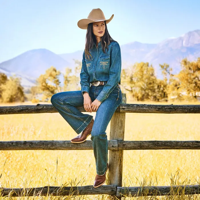 Denim Women Stetson 214 City Trouser Jeans In Medium Wash Blue