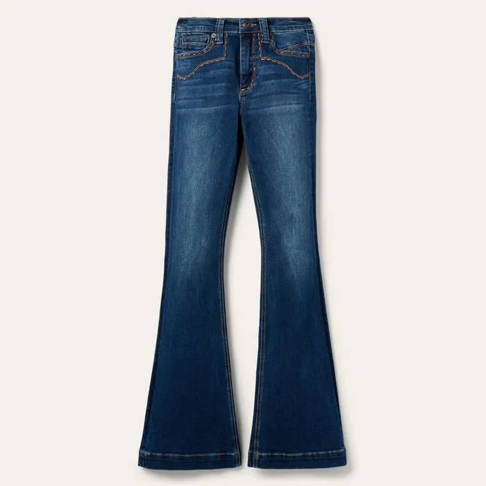 Denim Women Stetson 921 High Rise Flare Jeans Blue