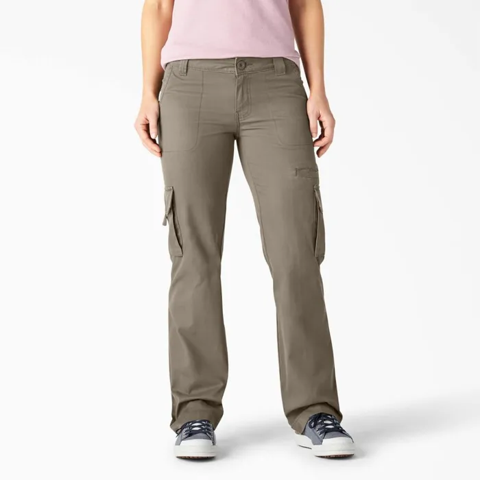 Dickies Cargo Women039s Relaxed Fit Straight Leg Cargo Pants Rinsed Pebble Brown Rinsed Pebble Brown rnp 8211 Women