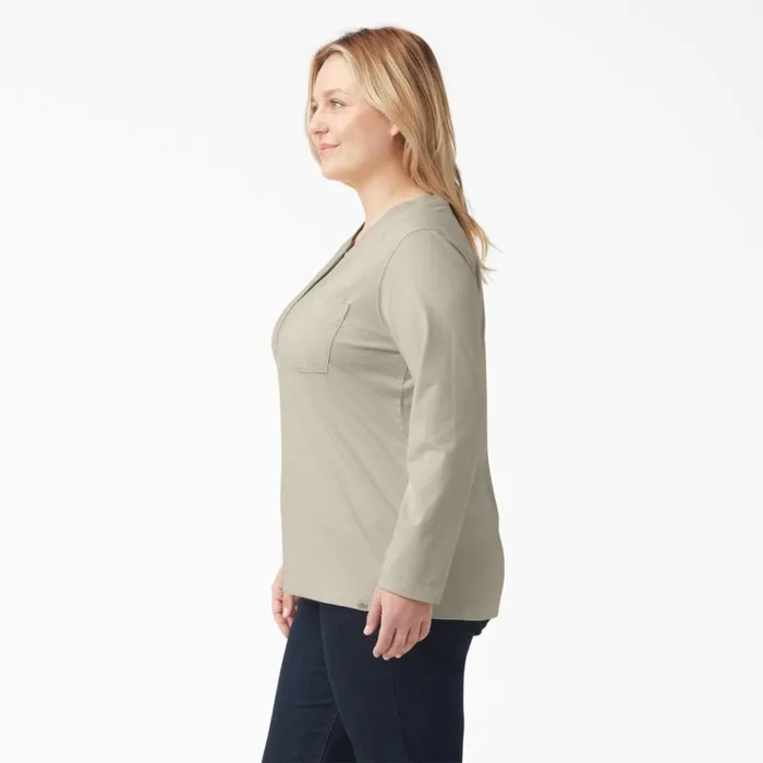 Dickies Long Sleeve TShirts Women039s Plus Heavyweight Henley Oatmeal Oatmeal ot9 8211 Women Dickies Long Sleeve TShirts Women039s Plus Heavyweight Henley Oatmeal Oatmeal ot9 8211 Women