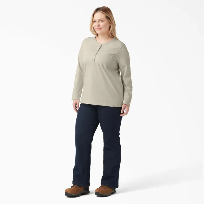 Dickies Long Sleeve TShirts Women039s Plus Heavyweight Henley Oatmeal Oatmeal ot9 8211 Women Dickies Long Sleeve TShirts Women039s Plus Heavyweight Henley Oatmeal Oatmeal ot9 8211 Women