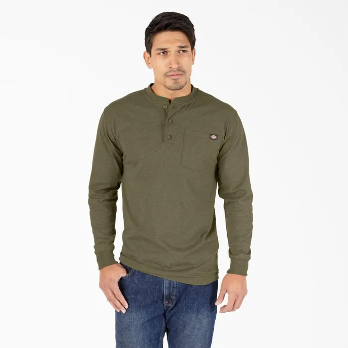 Dickies Long Sleeve Work Shirts Heavyweight Heathered Long Sleeve Henley TShirt Military Green Heather Military Green Heather mld 8211 Men Dickies Long Sleeve Work Shirts Heavyweight Heathered Long Sleeve Henley TShirt Military Green Heather Military Green Heather mld 8211 Men