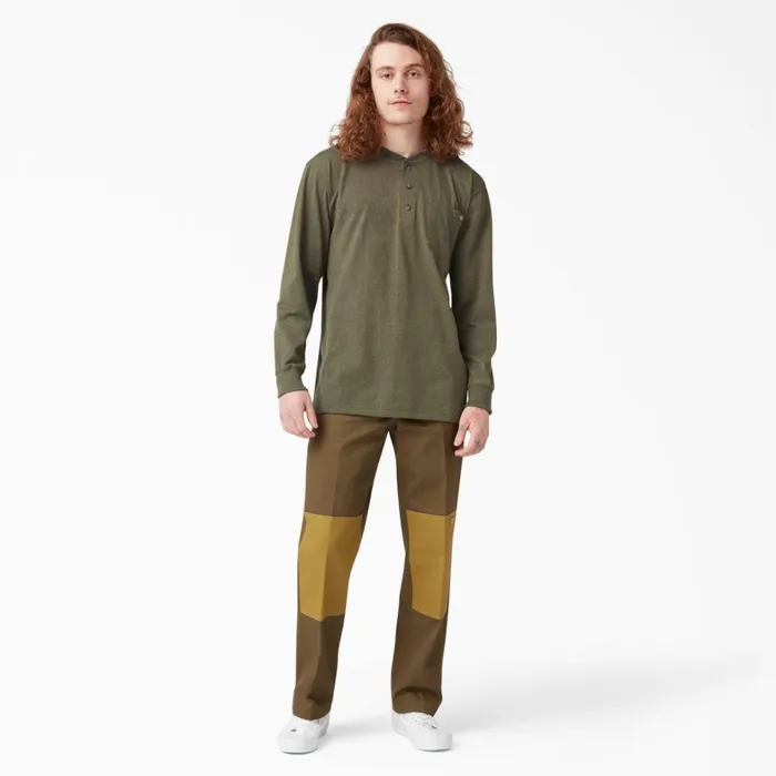 Dickies Long Sleeve Work Shirts Heavyweight Heathered Long Sleeve Henley TShirt Military Green Heather Military Green Heather mld 8211 Men Dickies Long Sleeve Work Shirts Heavyweight Heathered Long Sleeve Henley TShirt Military Green Heather Military Green Heather mld 8211 Men