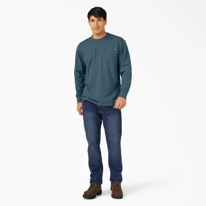 Dickies Long Sleeve Work Shirts Heavyweight Heathered Long Sleeve Pocket TShirt Baltic Blue Baltic Blue bud 8211 Men Dickies Long Sleeve Work Shirts Heavyweight Heathered Long Sleeve Pocket TShirt Baltic Blue Baltic Blue bud 8211 Men