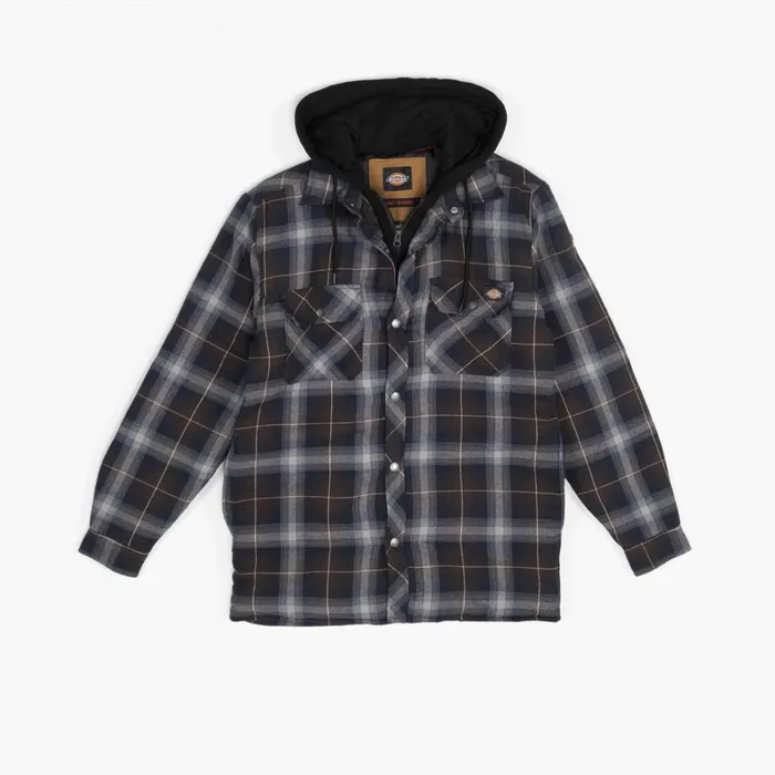 Dickies Outerwear Water Repellent Flannel Hooded Shirt Jacket Ink NavyChocolate Brown Plaid Ink Navychocolate Brown Plaid b1y 8211 Men Dickies Outerwear Water Repellent Flannel Hooded Shirt Jacket Ink NavyChocolate Brown Plaid Ink Navychocolate Brown Plaid b1y 8211 Men