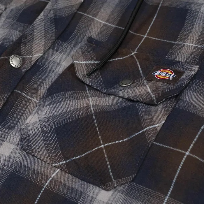 Dickies Outerwear Water Repellent Flannel Hooded Shirt Jacket Ink NavyChocolate Brown Plaid Ink Navychocolate Brown Plaid b1y 8211 Men Dickies Outerwear Water Repellent Flannel Hooded Shirt Jacket Ink NavyChocolate Brown Plaid Ink Navychocolate Brown Plaid b1y 8211 Men