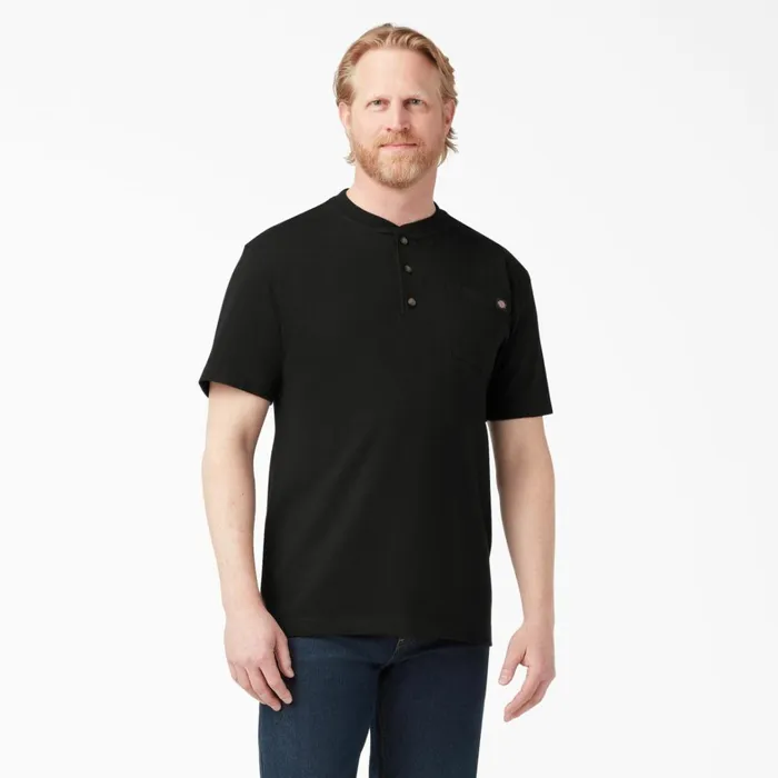 Dickies Shirts Heavyweight Short Sleeve Henley TShirt Black Black bk 8211 Men Dickies Shirts Heavyweight Short Sleeve Henley TShirt Black Black bk 8211 Men