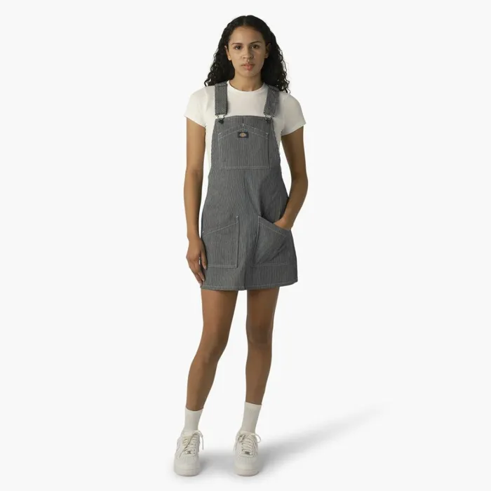 Dickies Skirts and Dresses Women039s Regular Fit Hickory Stripe Bib Overall Dress Hickory Stripe Hickory Stripe hs 8211 Women