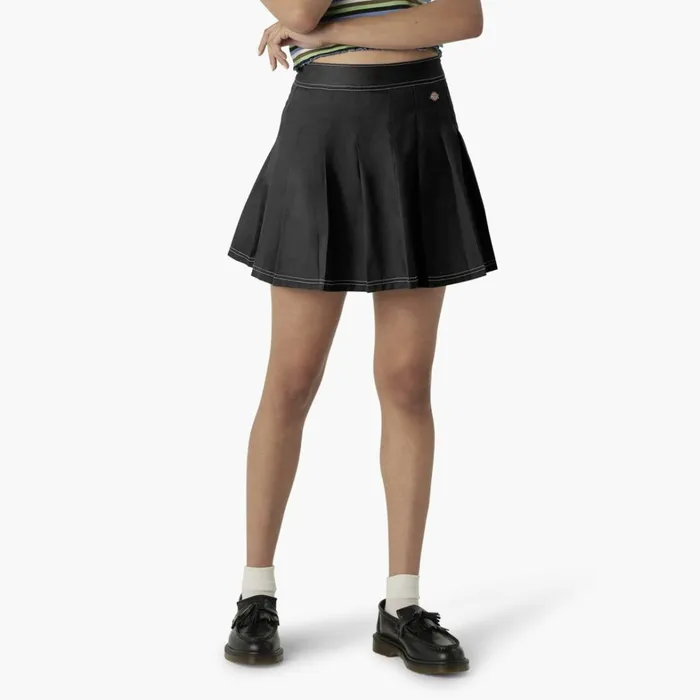 Dickies Skirts and Dresses Women039s Twill Pleated Skirt Black Black bkx 8211 Women