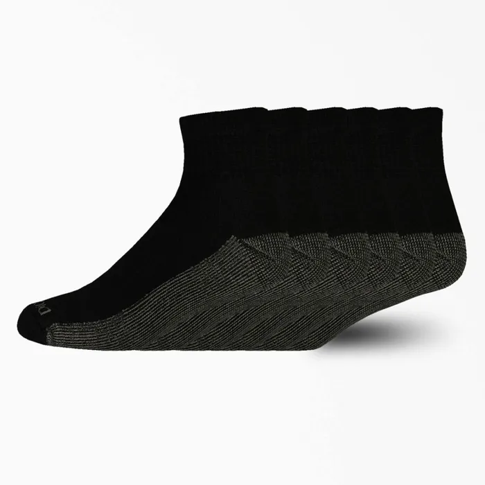 Dickies Socks DriTech Quarter Socks Size 1215 6Pack Black Black bk 8211 Men