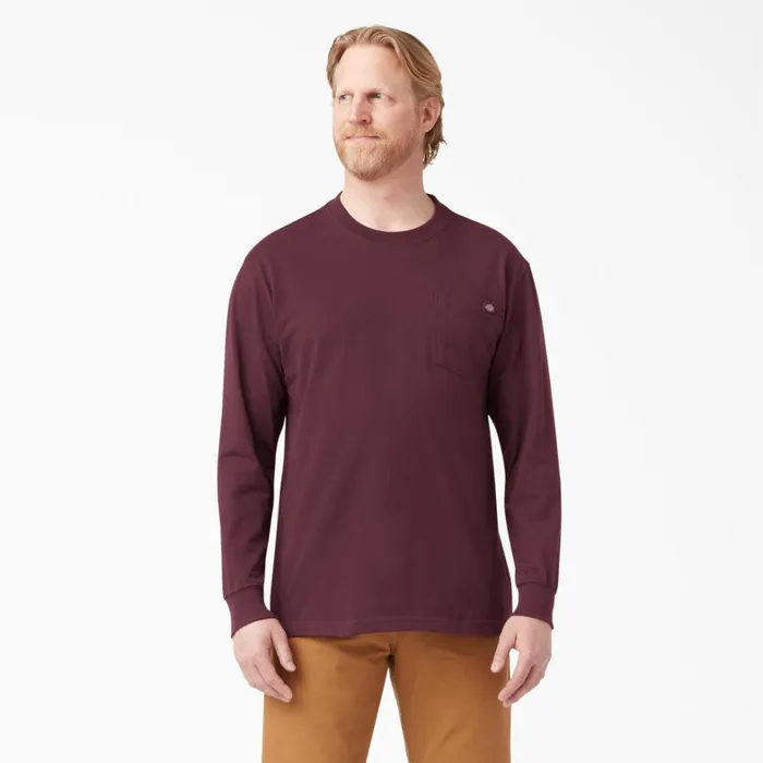 Dickies Work Shirts Heavyweight Long Sleeve Pocket TShirt Burgundy Burgundy by 8211 Men Dickies Work Shirts Heavyweight Long Sleeve Pocket TShirt Burgundy Burgundy by 8211 Men
