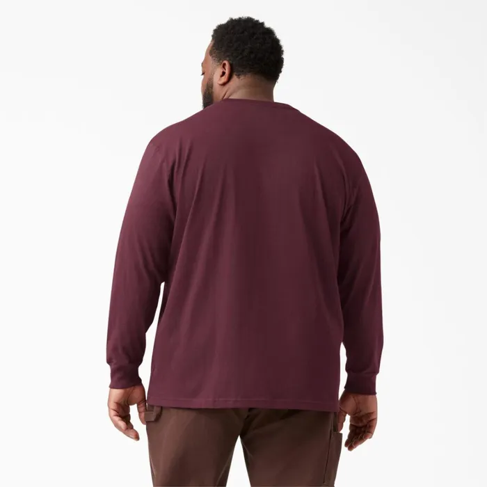 Dickies Work Shirts Heavyweight Long Sleeve Pocket TShirt Burgundy Burgundy by 8211 Men