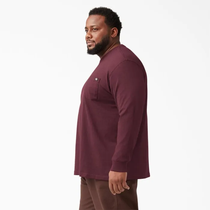 Dickies Work Shirts Heavyweight Long Sleeve Pocket TShirt Burgundy Burgundy by 8211 Men