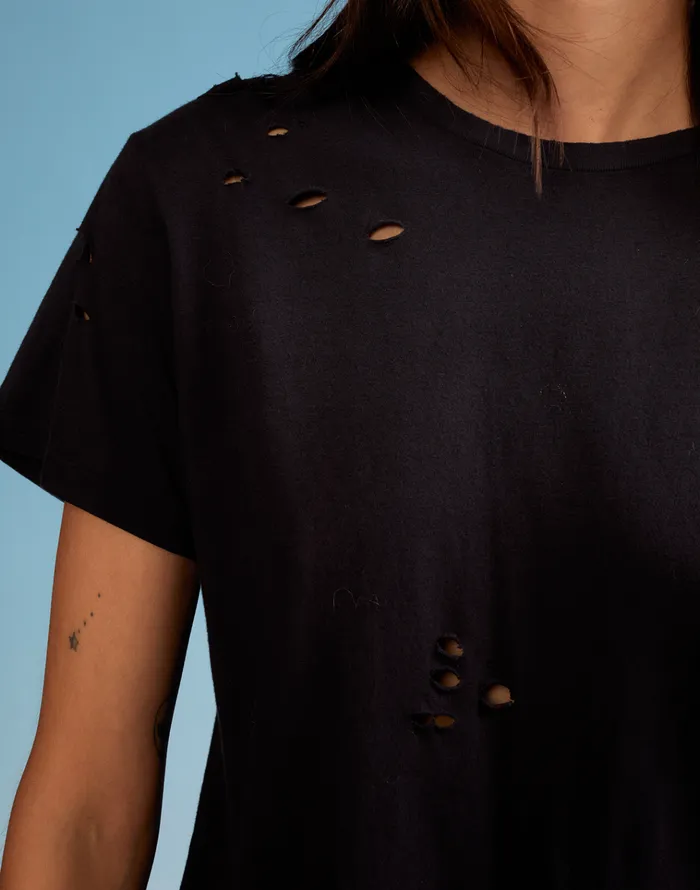Distressed Tee 8211 Black Women Cynthia Rowley Tops