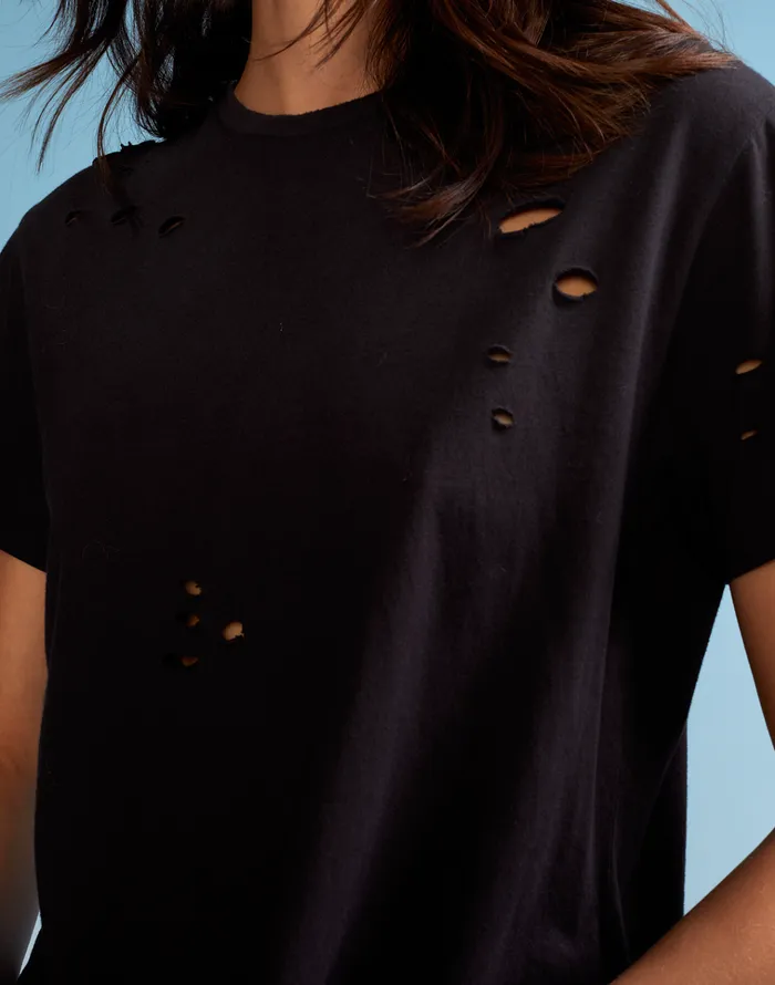 Distressed Tee 8211 Black Women Cynthia Rowley Tops