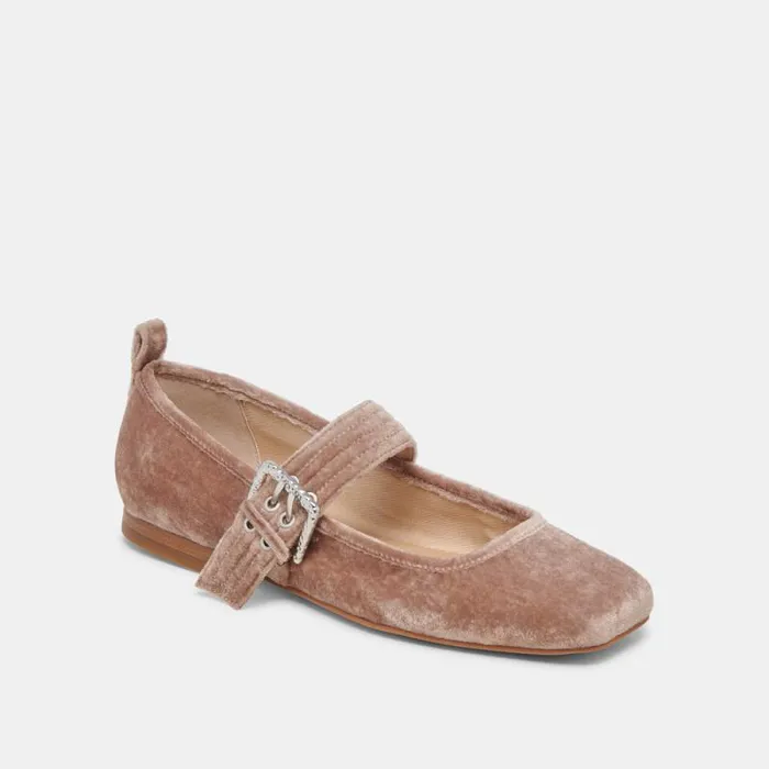 Dolce Vita Arora Ballet Flats Rose Velvet Women Flats and Loafers