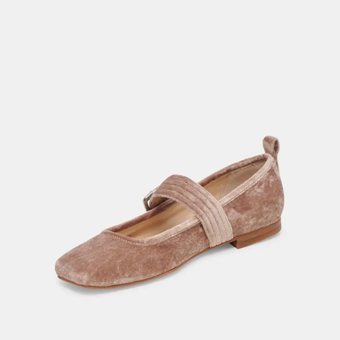 Dolce Vita Arora Ballet Flats Rose Velvet Women Flats and Loafers