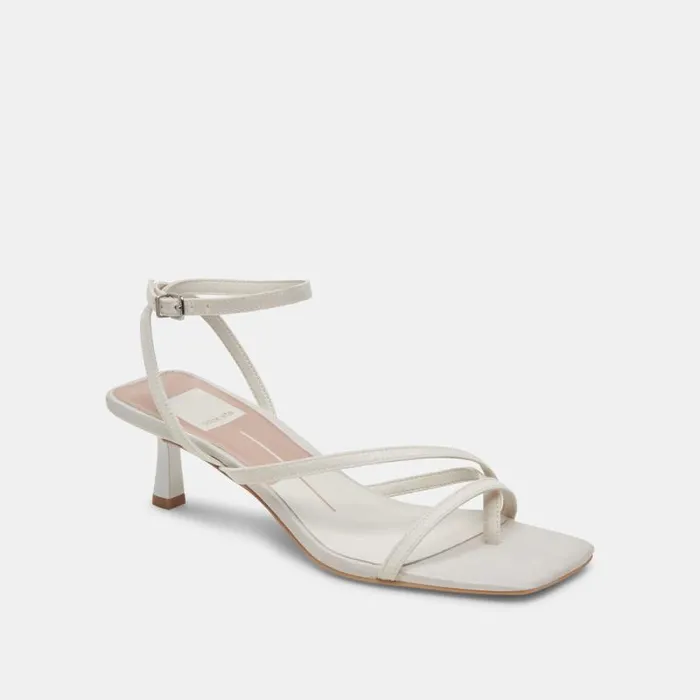 Dolce Vita Betsi Heels Off White Satin Women Sandals