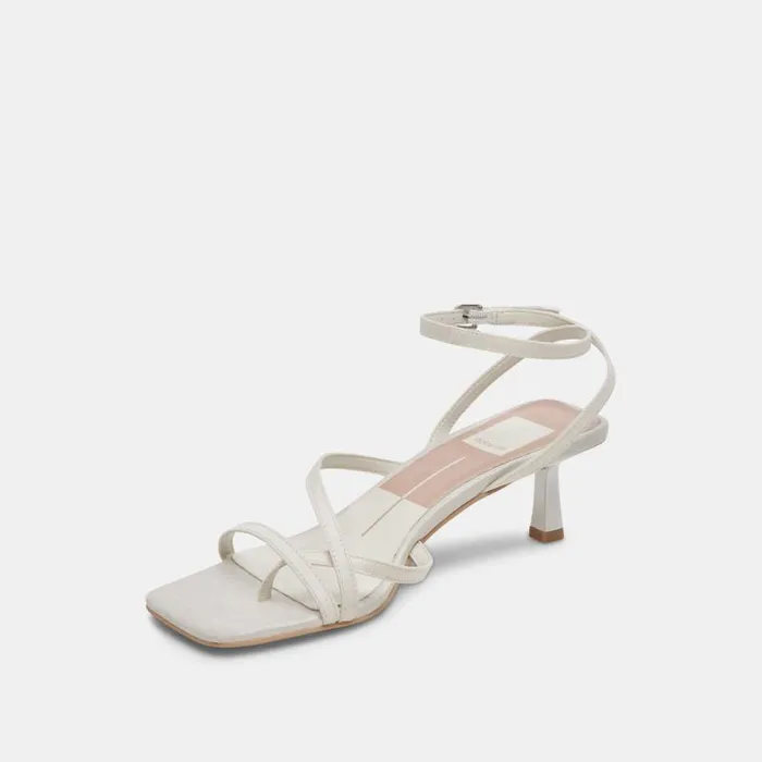 Dolce Vita Betsi Heels Off White Satin Women Sandals
