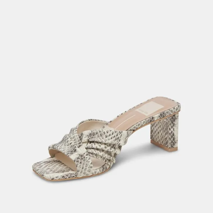 Dolce Vita Carlan Heels Grey White Embossed Snake Women Heels