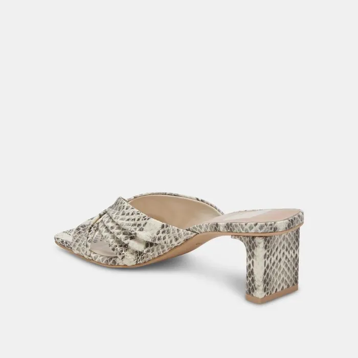 Dolce Vita Carlan Heels Grey White Embossed Snake Women Heels