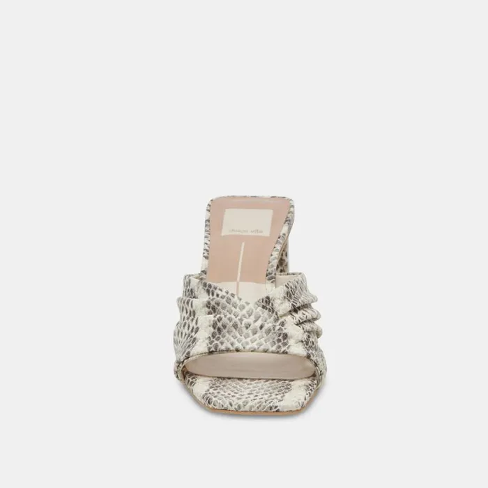 Dolce Vita Carlan Heels Grey White Embossed Snake Women Heels