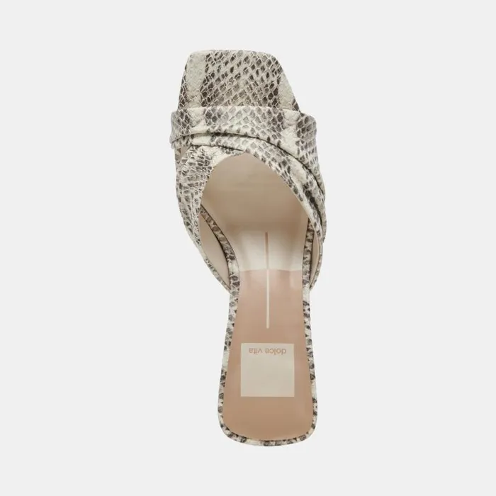 Dolce Vita Carlan Heels Grey White Embossed Snake Women Heels