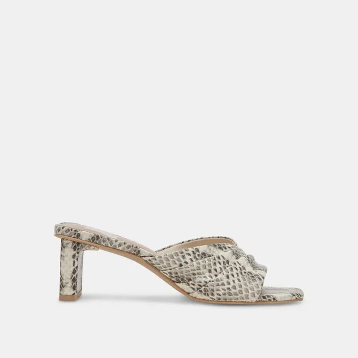 Dolce Vita Carlan Heels Grey White Embossed Snake Women Heels