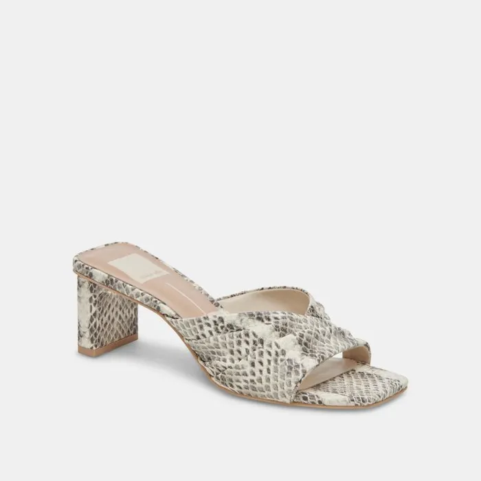 Dolce Vita Carlan Heels Grey White Embossed Snake Women Heels