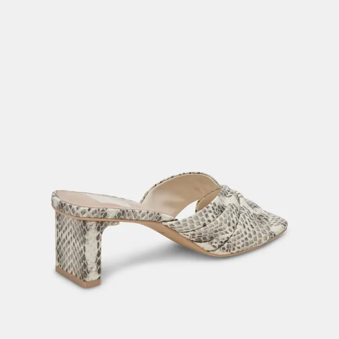 Dolce Vita Carlan Heels Grey White Embossed Snake Women Heels