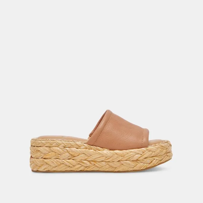 Dolce Vita Chavi Wide Sandals Honey Leather Women Sandals