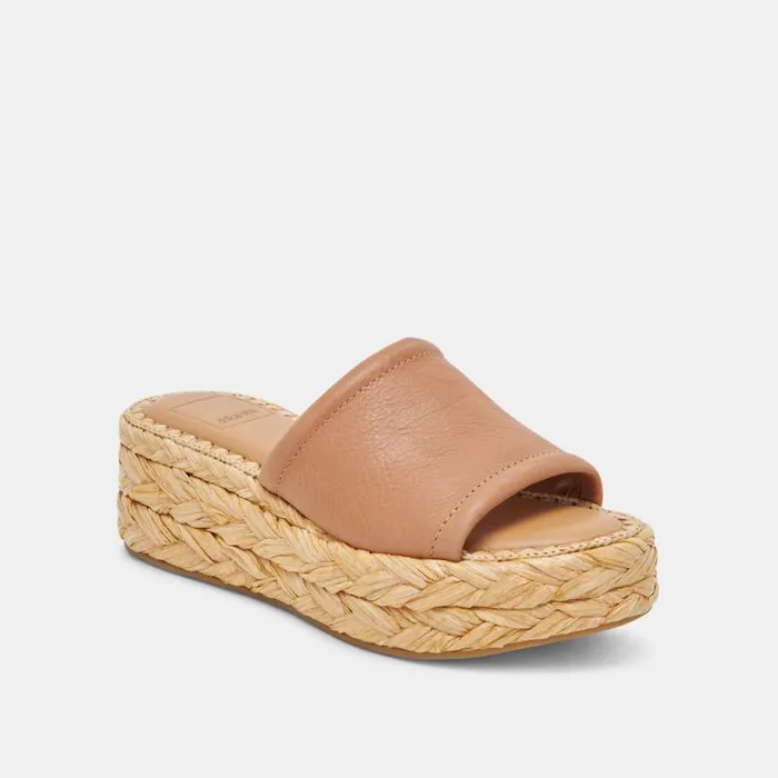 Dolce Vita Chavi Wide Sandals Honey Leather Women Sandals